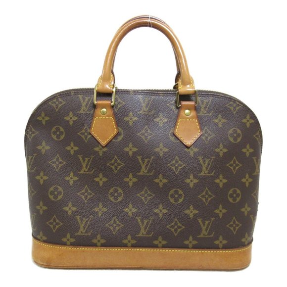 LOUIS VUITTON Alma Hand Zipped Bag Monogram Canvas Brown Used LV - Picture 1 of 11